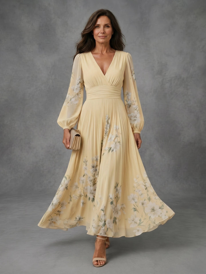 Daphne - Floral Chiffon Dress