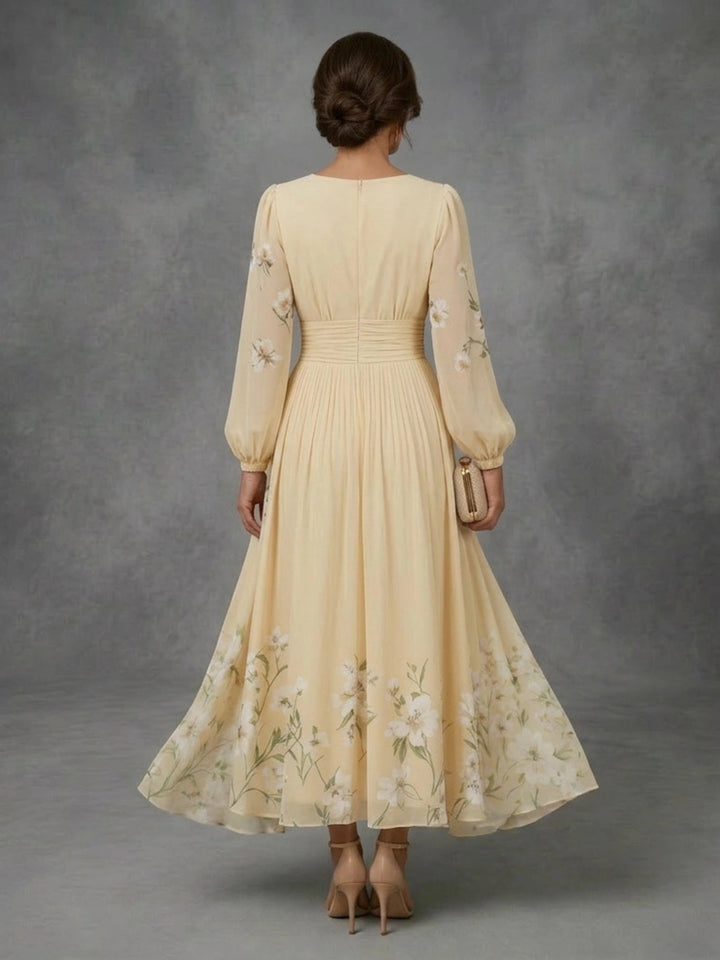 Daphne - Floral Chiffon Dress