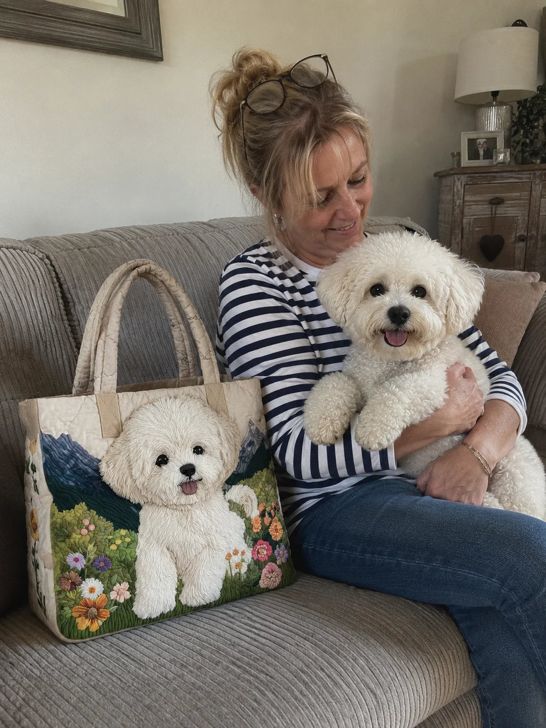 Bichon Frisé Quilted Tote