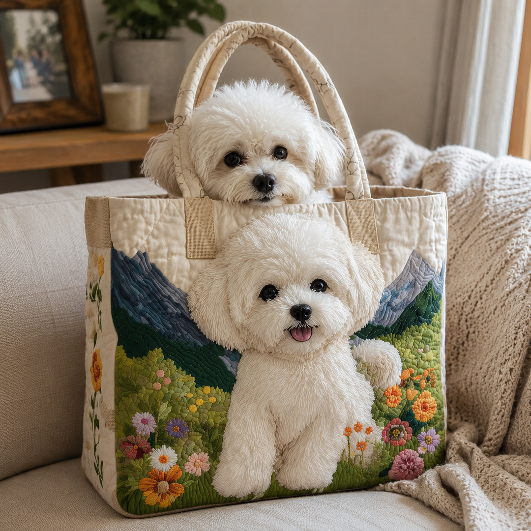 Bichon Frisé Quilted Tote