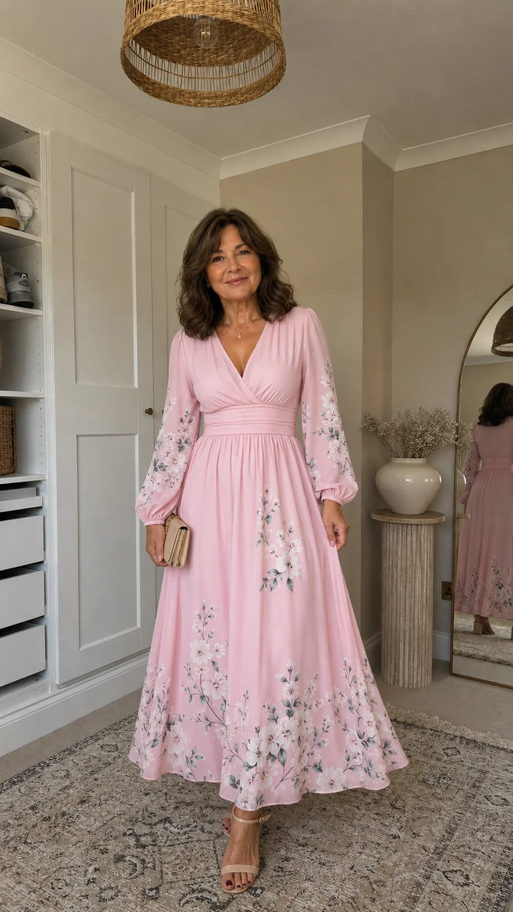 Helena - Floral Chiffon Dress