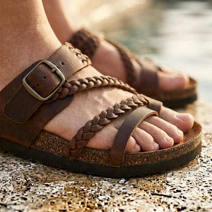 Hayleigh - Braided Cork Sandals