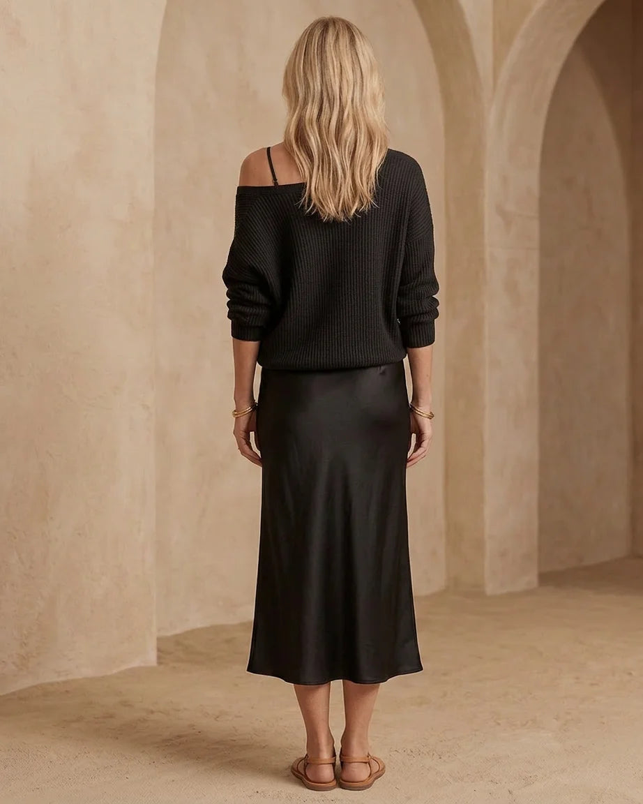 Elena - Satin Midi Dress Set