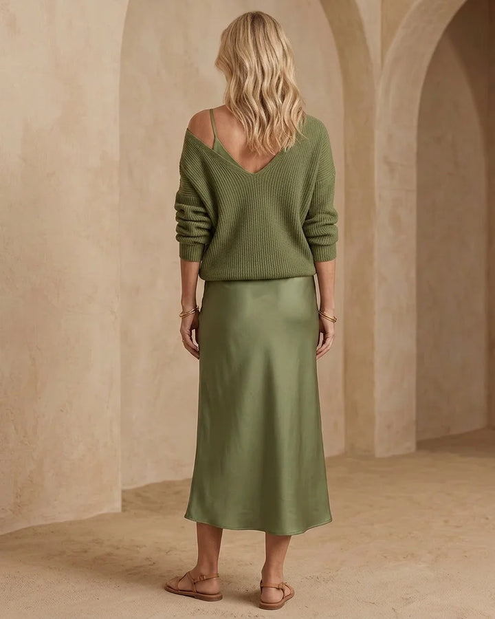 Elena - Satin Midi Dress Set