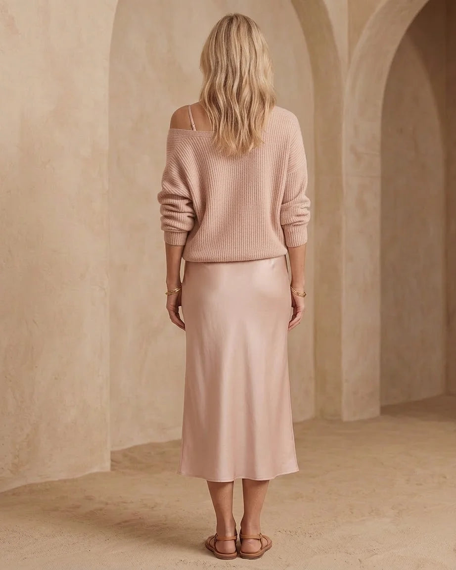 Elena - Satin Midi Dress Set