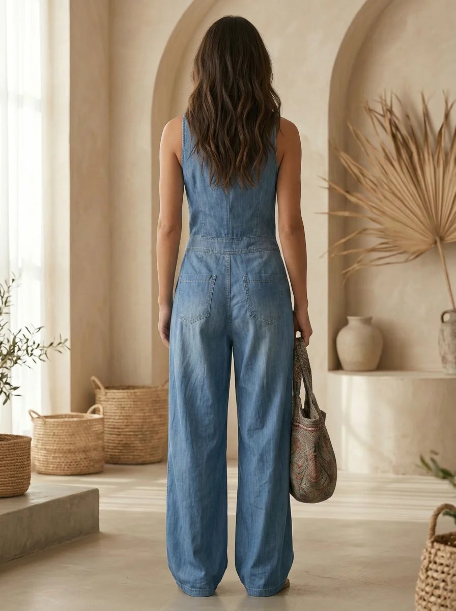 Daisy - Elegant Denim Dungaree Jumpsuit