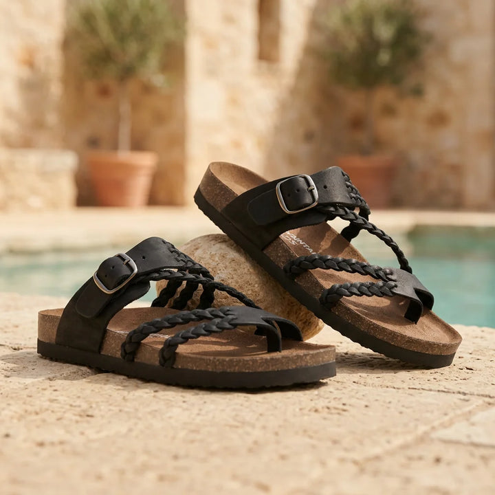 Hayleigh - Braided Cork Sandals