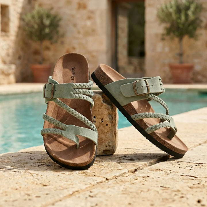 Hayleigh - Braided Cork Sandals
