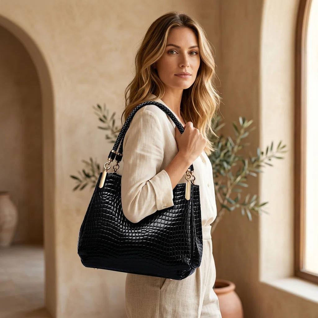 Lusso Milano - Crocodile Shoulder Bag
