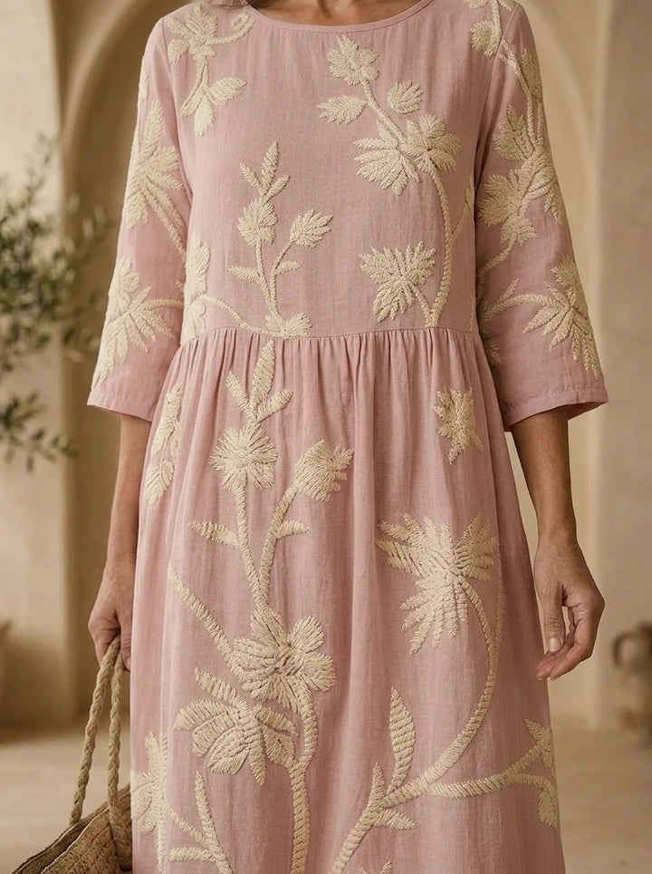 Sienna | Plant & Flower Print Midi Dress