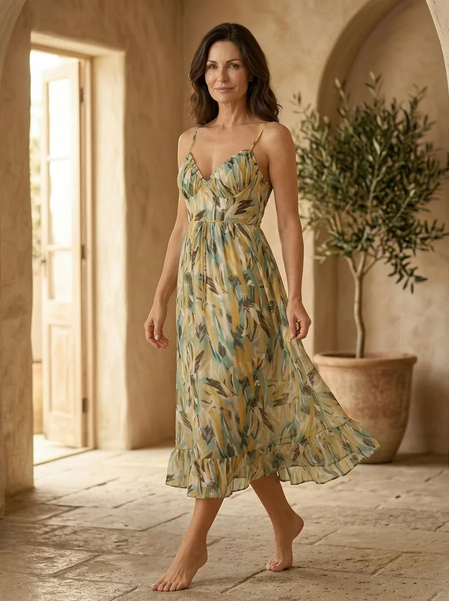 Claire - Vibrant Midi Dress – Effortless Style for Summer Outings