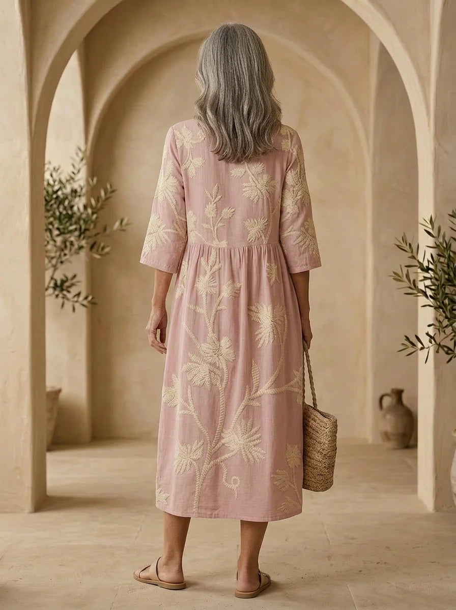Sienna | Plant & Flower Print Midi Dress