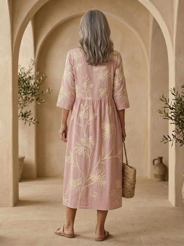 Sienna | Plant & Flower Print Midi Dress