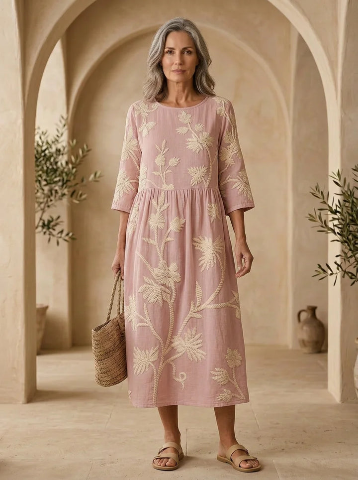 Sienna | Plant & Flower Print Midi Dress