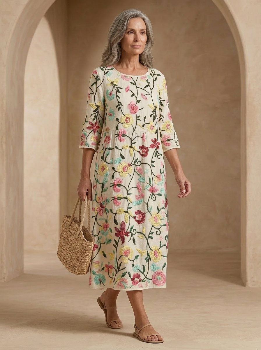 Rebecca | Elegant Floral Pattern Dress