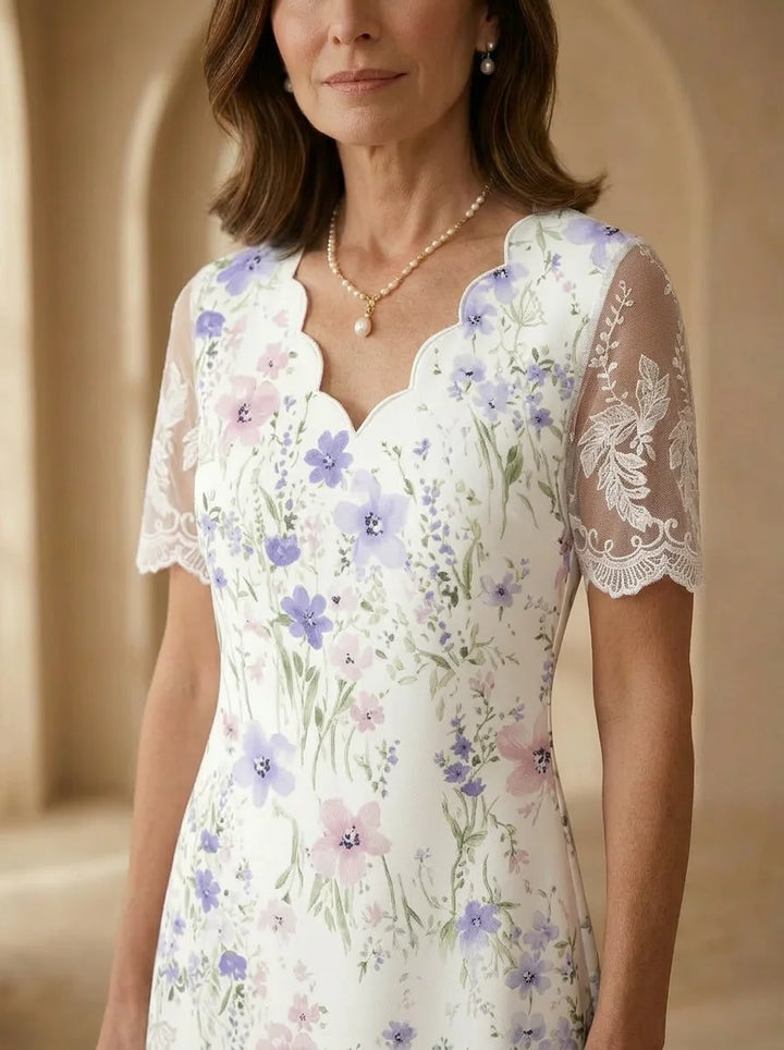 Mabel - Floral Lace Midi Dress