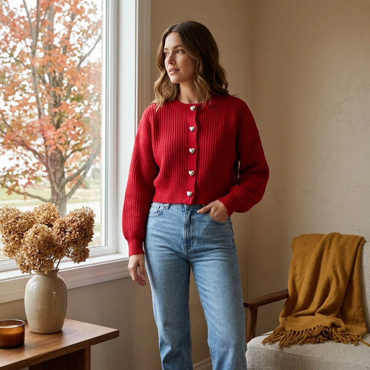 Cropped Knit Cardigan – Cozy Layering for Autumn Days