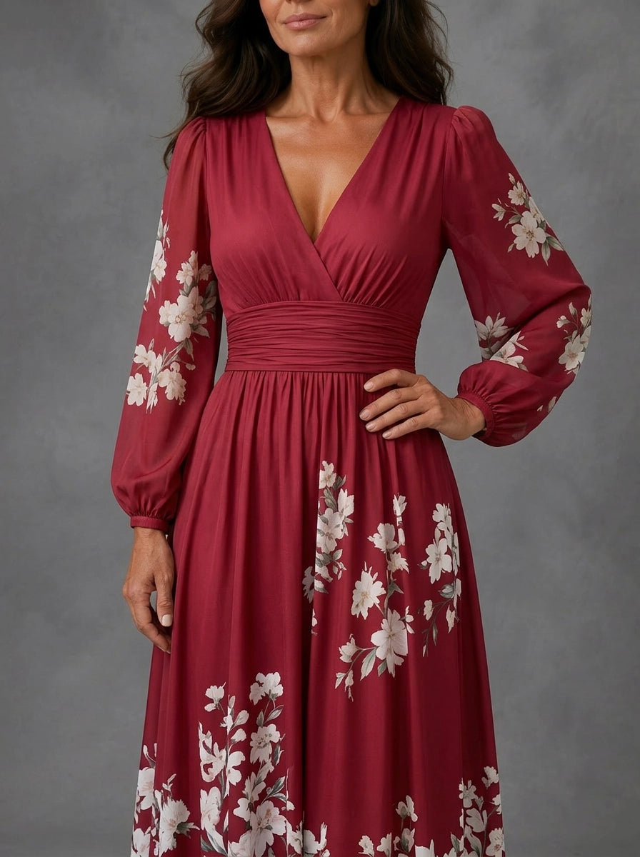 Isadora - Floral Chiffon Dress
