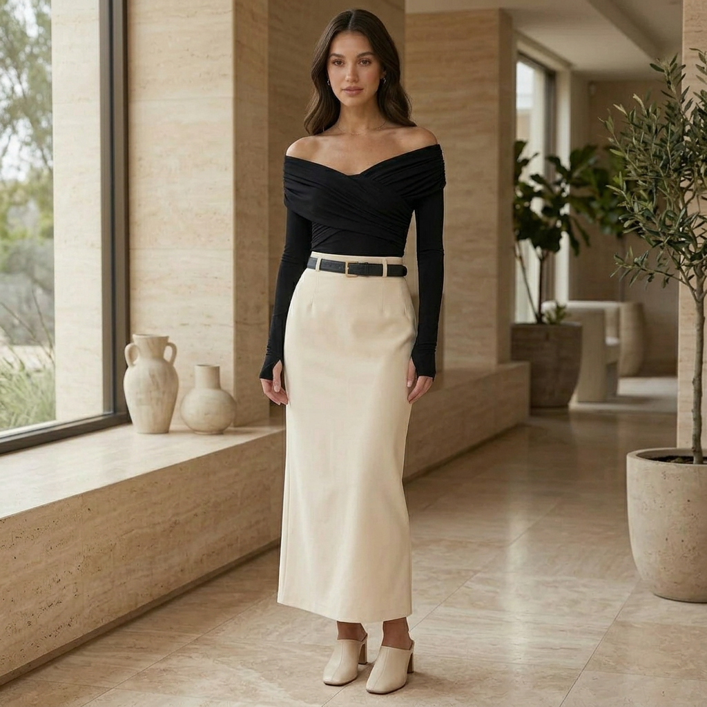 Off-Shoulder Top – Elegant Wrap Design – Chic Evening Style