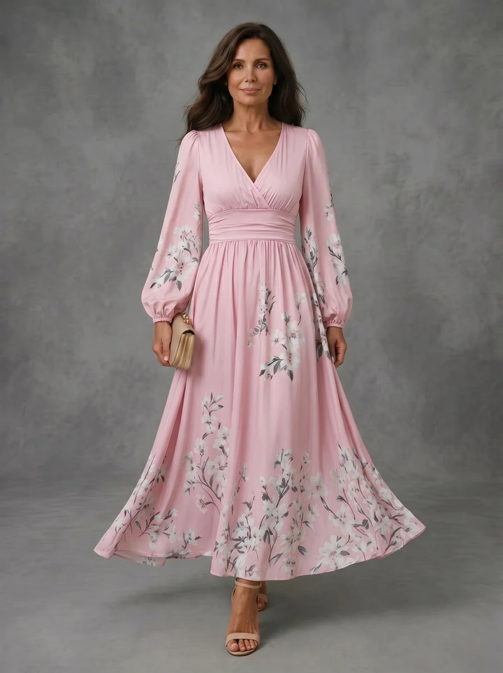Helena - Floral Chiffon Dress